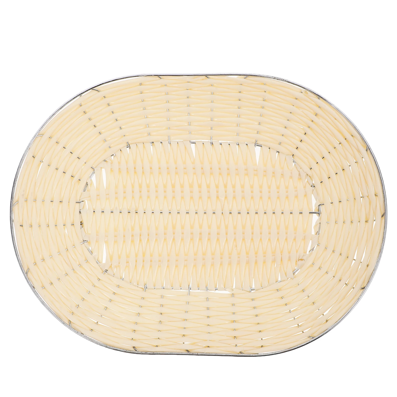 

Ventilated Woven Snack Basket Stylish Large Capacity Storage Organizer for Kitchen Office Hotel Tabletop Tray Woven Fruit Tray