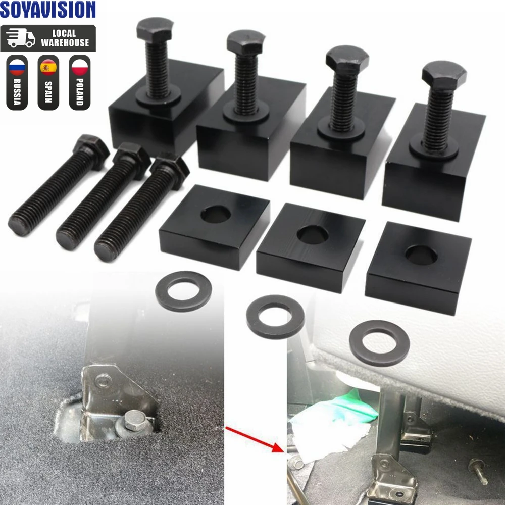 Black Rear Seat Support Recline Spacer Kit for 07-17 Jeep Wrangler JK Unlimited 4-Door Accessories Rear Seat Recline Kit