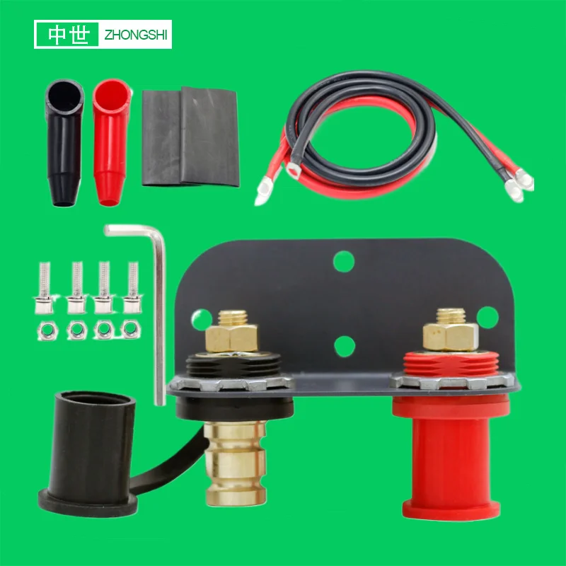 12V 24V M10 Remote Battery Jump Post Kit Battery Terminal 150A With Cable Waterproof Cover Mounting Panel For Car Trucks RV Boat