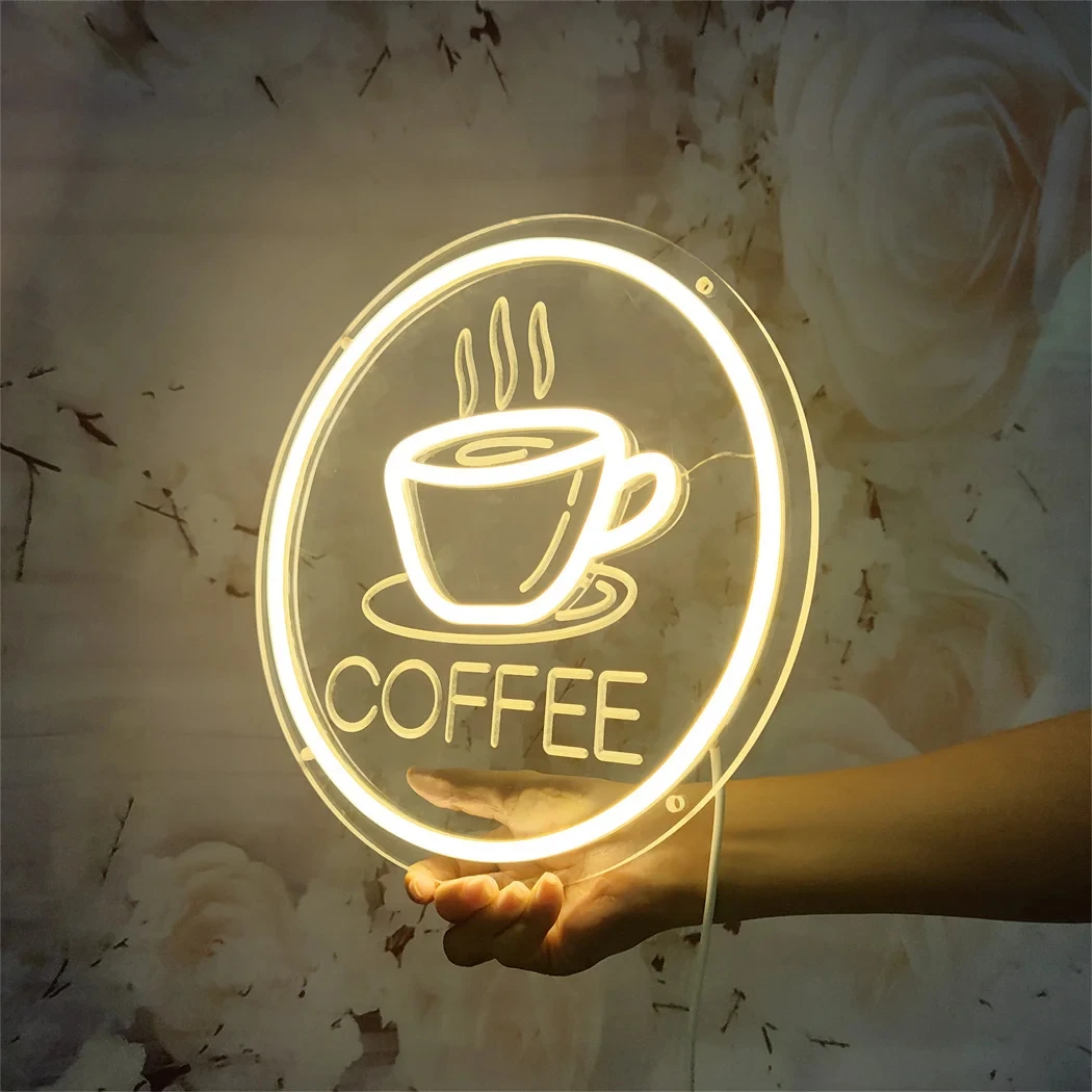 Enseigne au néon de tasse de café sculptée en 3D, USB 62 Wall, lampe d'art pour café, bar, restaurant, décoration d'intérieur, enseigne au néon LED