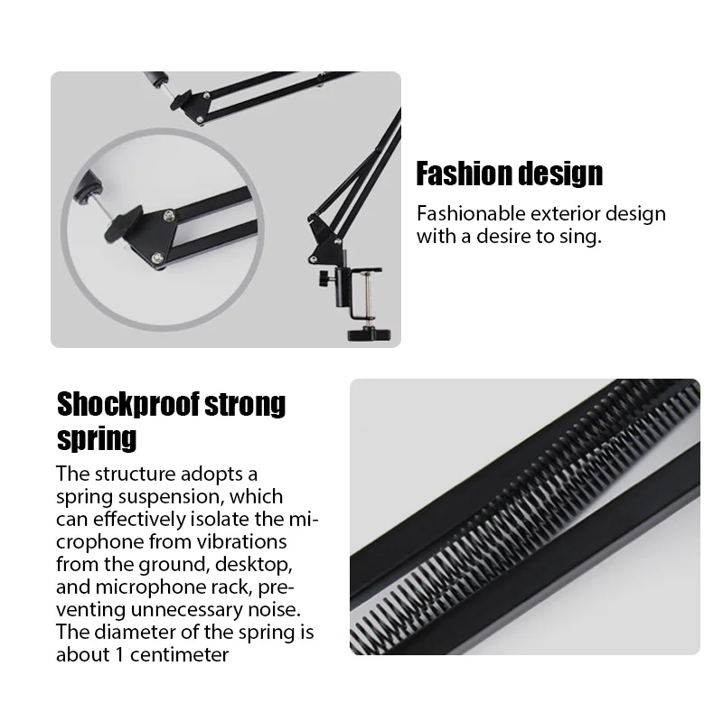 Microphone Stand Adjustable Desktop Boom Holder Professional Flexible Scissor Arm for Podcast/Streaming/Youtube