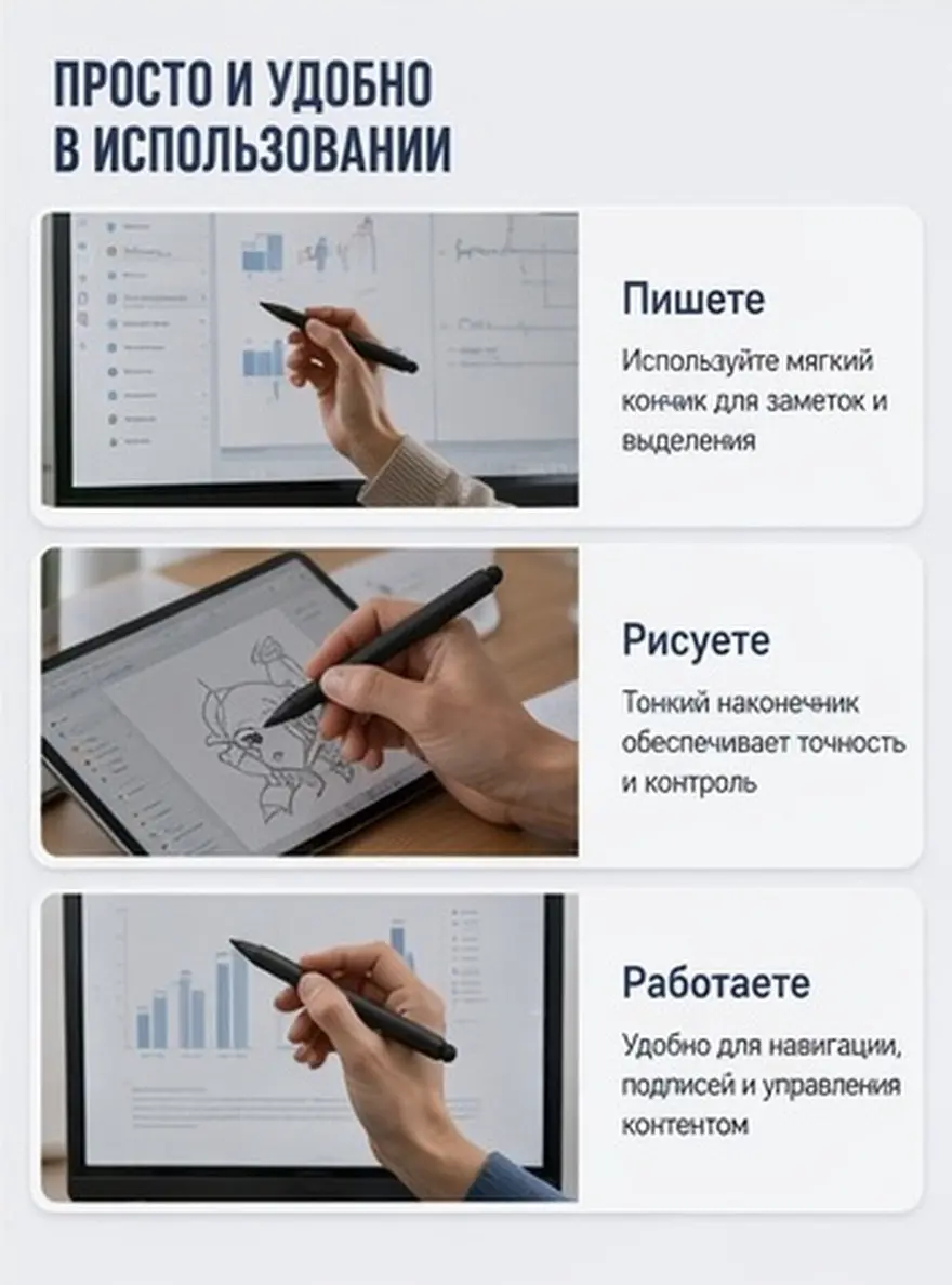 Touch Screen Stylus Pen Dual Tip Infrared Whiteboard Tool for Note Taking Drawing and Electronic Displays