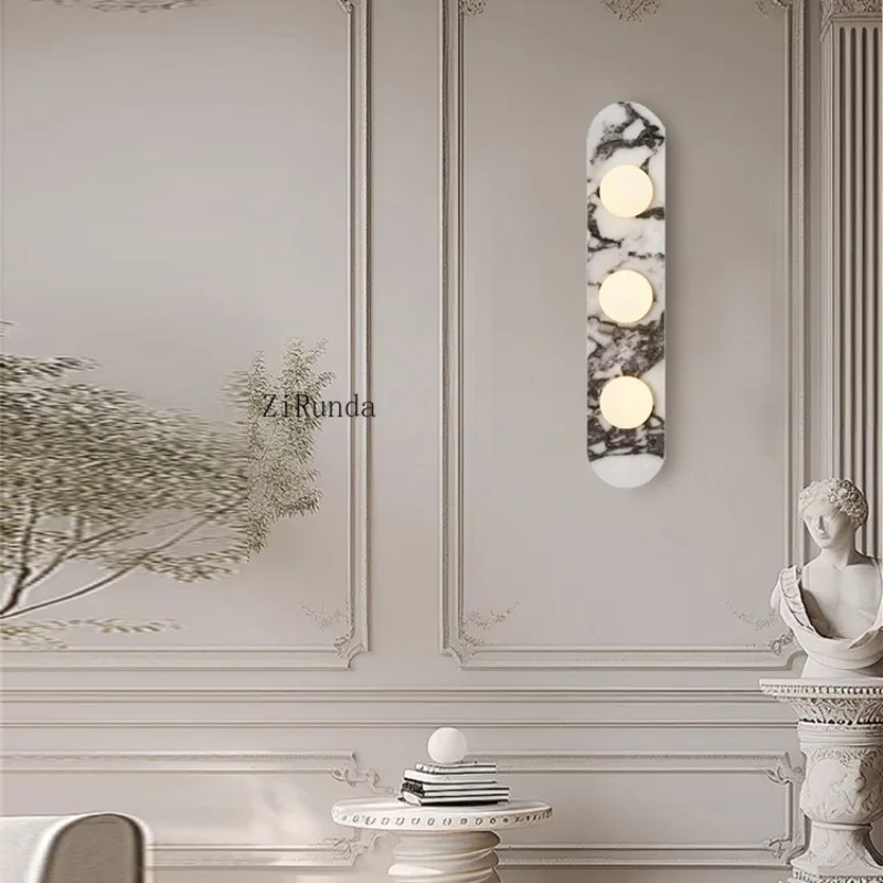 Moderne minimalistische wandlamp Marmeren bedlampje in Scandinavische stijl voor woon- en commerciële haltrappen