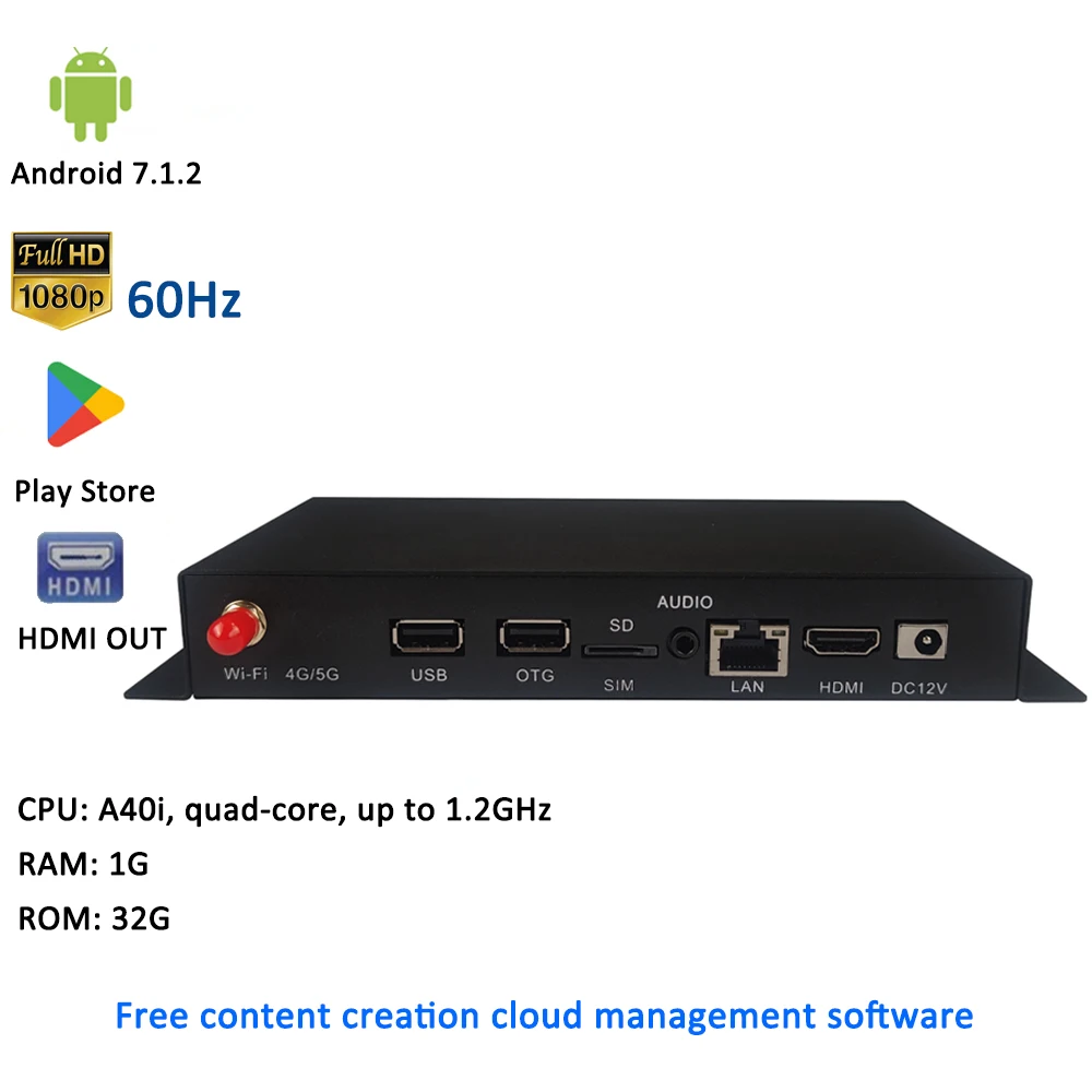 RK3588 RK3566 RK3576 Metalen behuizing Android 4K UHD HD-MI 4G GPS-module met 4+64G breedbandnetwerk CMS Digital Signage mediaspeler
