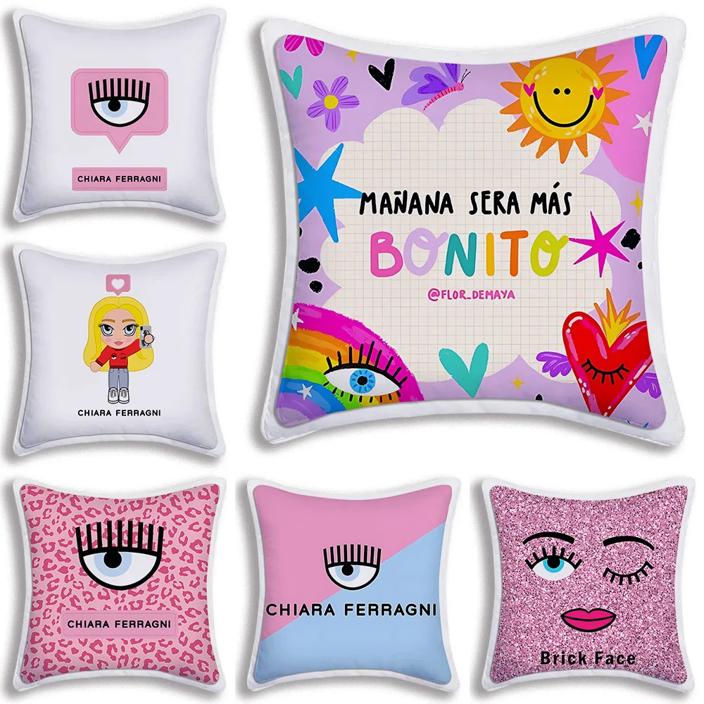 

Hot Eyes Pillow Covers Cartoon Sofa Decorative Home C-Chiara Double-sided Printing Short Plush Cute Cushion F-Ferragnies Cover