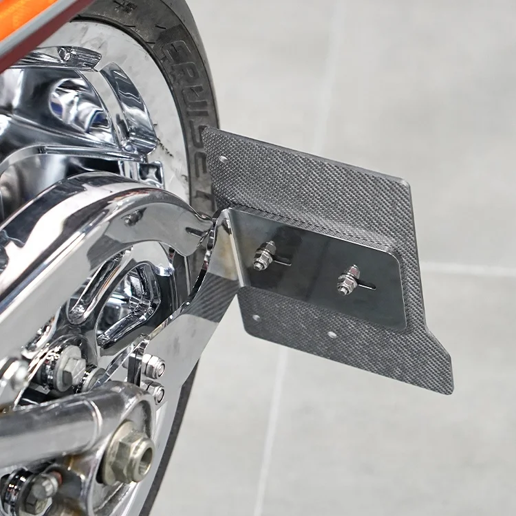 Chiefdom Aluminum Left Side Mount License Plate Bracket Black/Chrome 2018-UP Softail  Boy/Street Bob/Breakout
