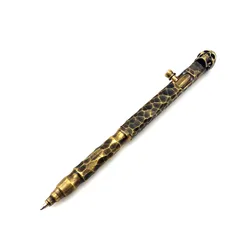 Brass Handmade Stone Grain Bolt Ballpoint Pen Outdoors Writing Tools EDC Solid School Office Stationery Supplies