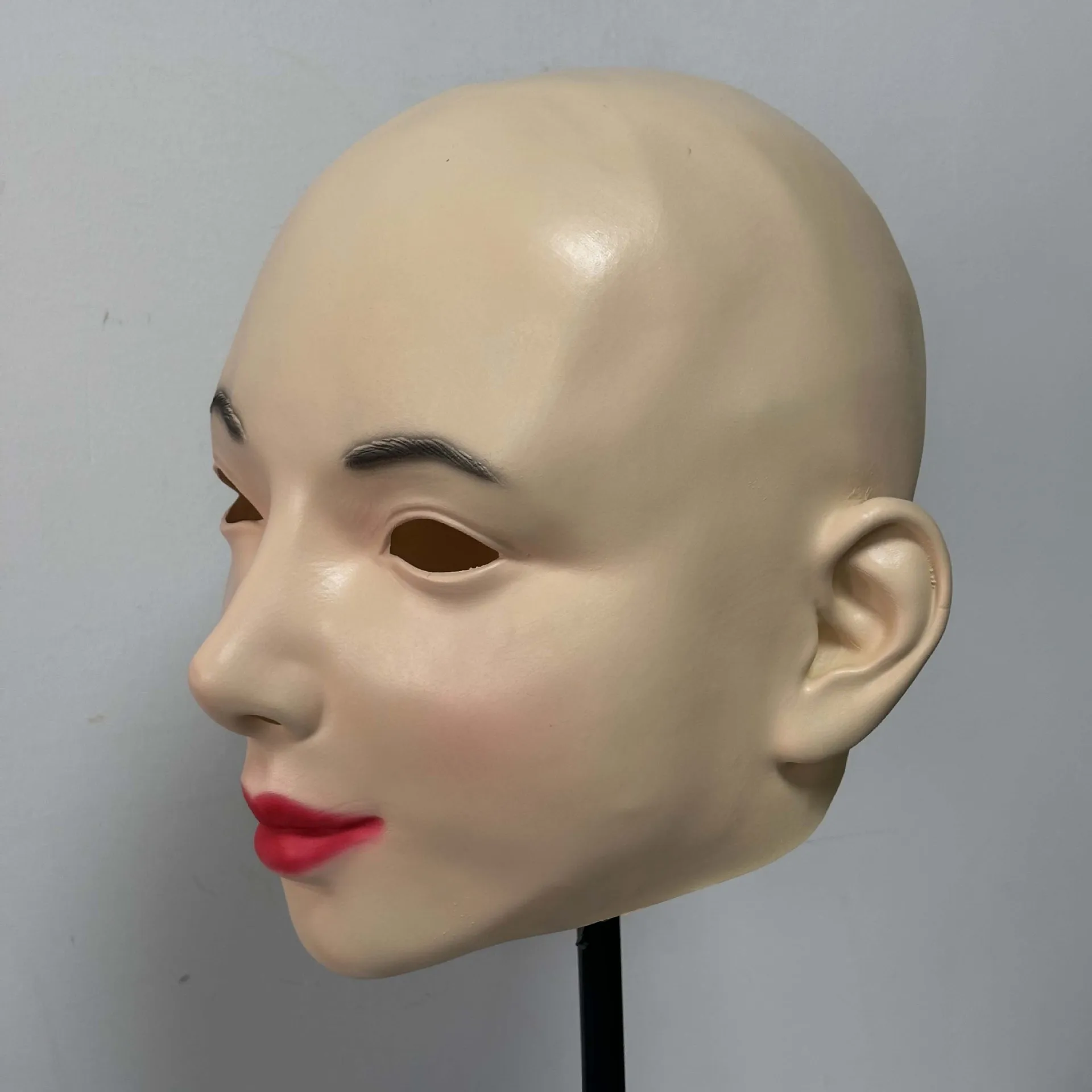 Realistische Frauenmaske mit Make-up, Latex-Halloween-Maske für Cosplay, Kostümparty, Scherz – Detail 5