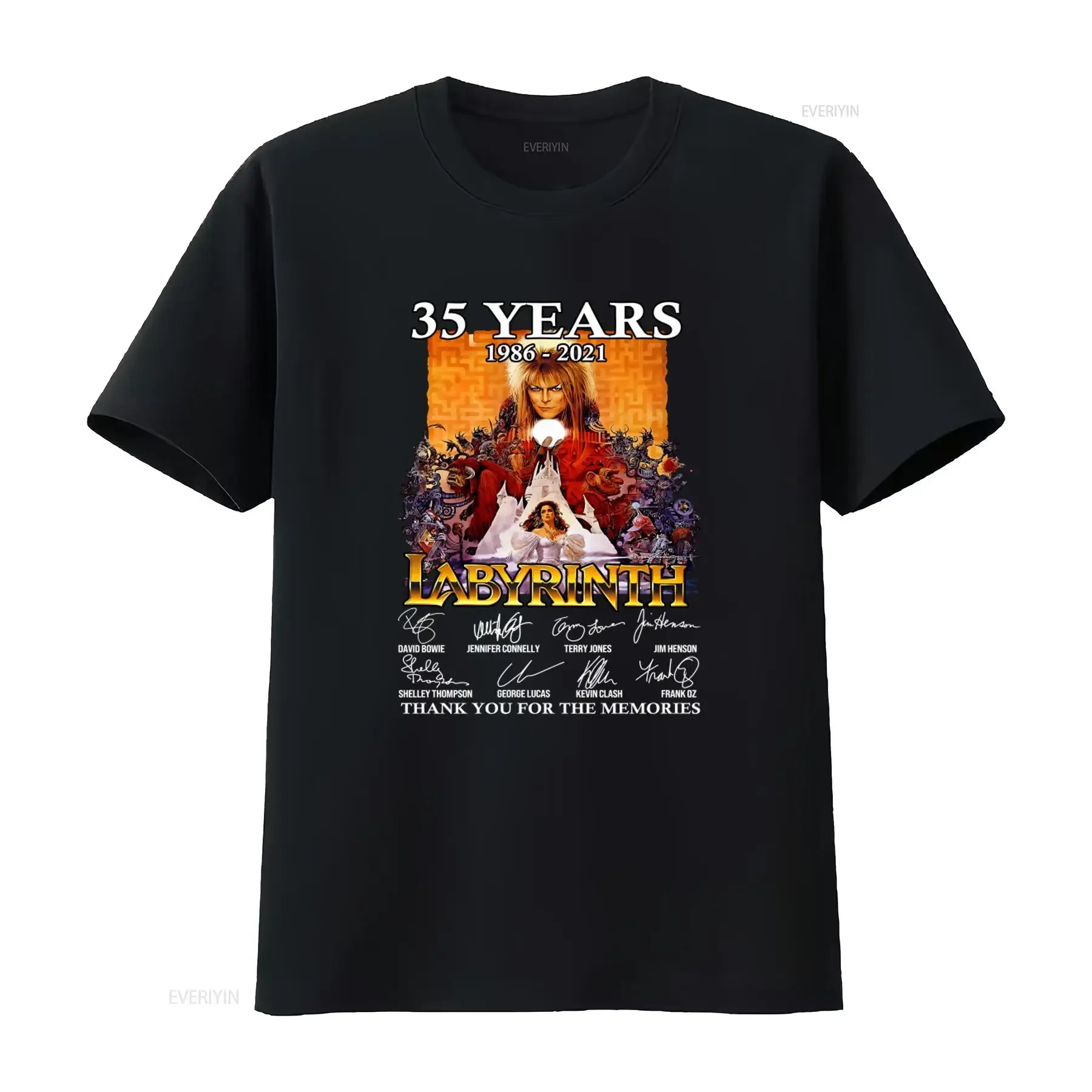 35 Years 1986 2021 Labyrinth Tribute T Shirt Thank You For The Memories  vintage Washed Soft streetwear designer clothes homme