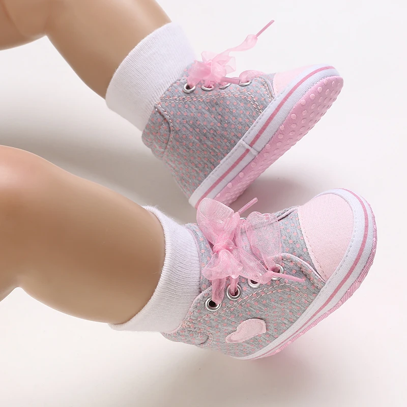 Summer Fashion Newborn Pink Baby Shoes Non-slip Cloth Bottom Shoes For Girls Elegant Breathable Leisure Baby First Walking Shoes