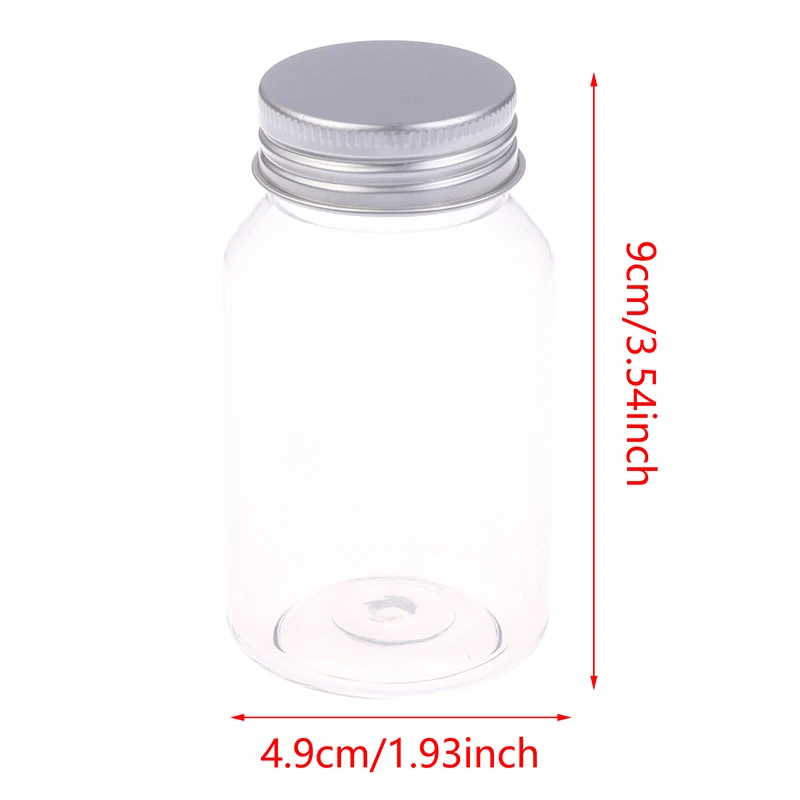 Vazio Big Boca Medicine Bottle com tampa, Recipiente plástico de grau alimentício, Cápsula Tablet Frasco Recarregável, 100ml