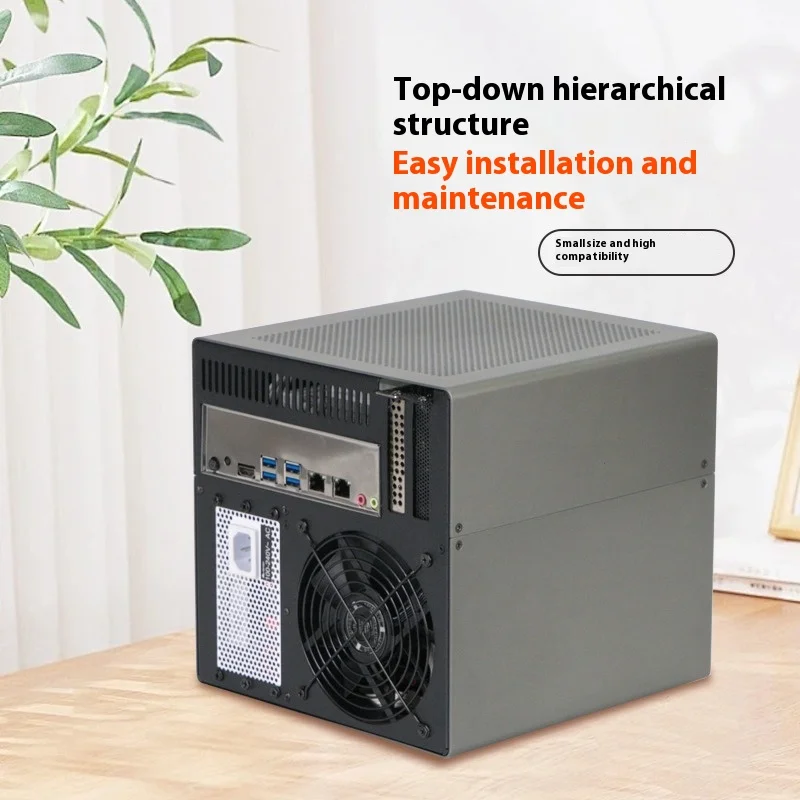 

Scorpio 4-disc NAS Chassis Aluminum Shell SFX Power Supply Itx Main Board Flying Cow Black Synology Storage Service NAS Chassis