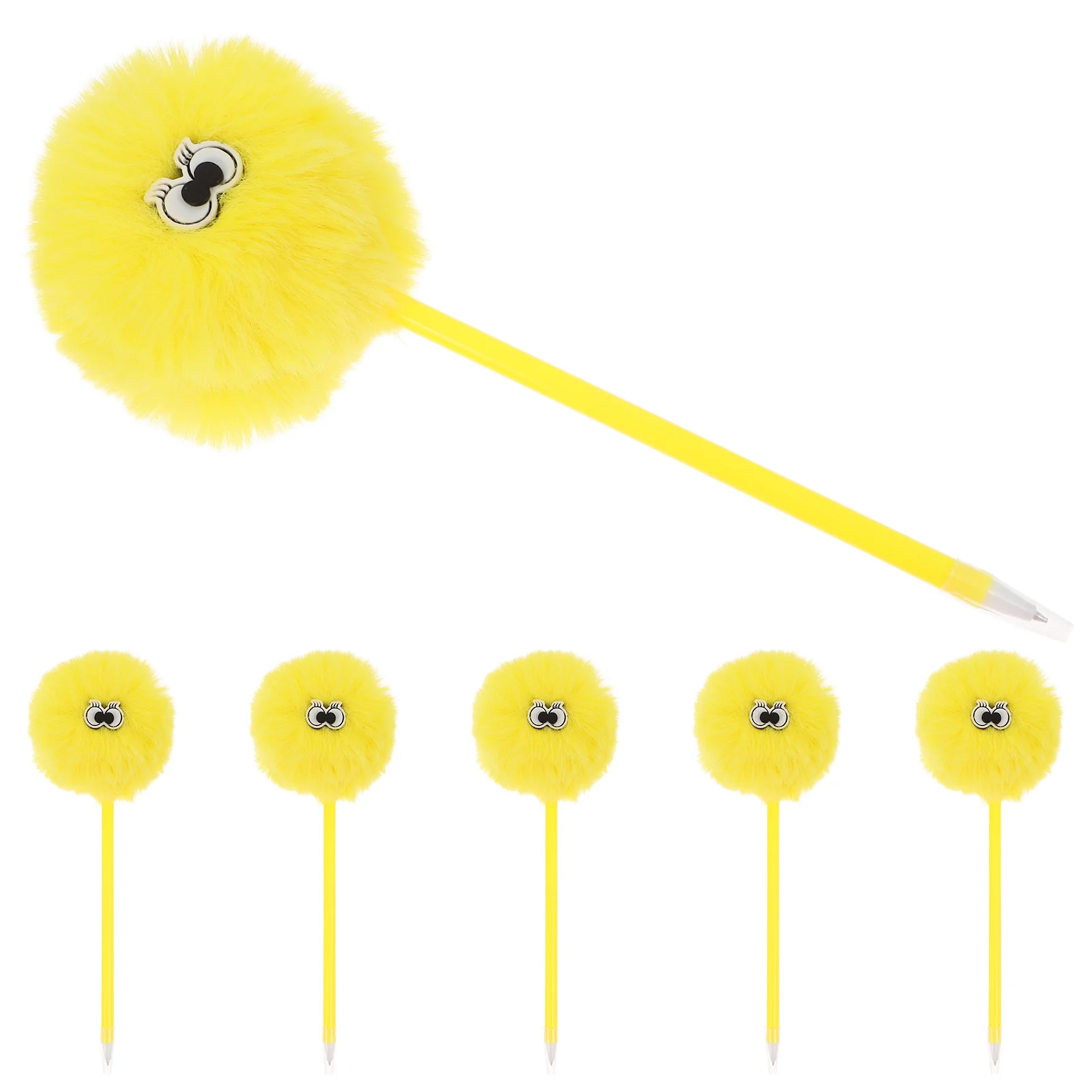 

6 шт. черная шариковая ручка, восхитительные ручки с помпоном для студентов и детей, аксессуары в элегантном стиле