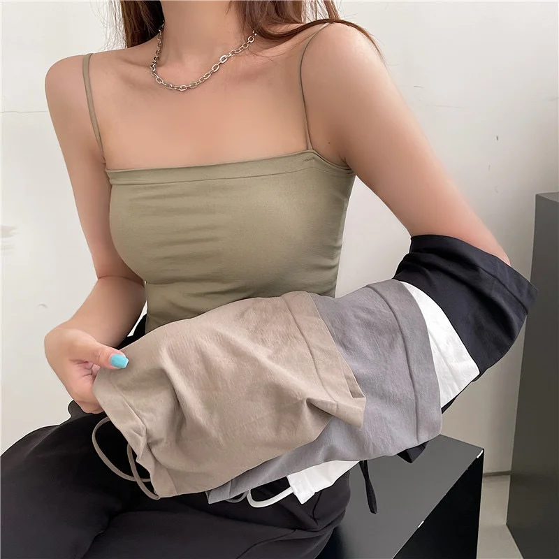 Underwear Sling Beautiful Back Vest Wrapped Chest Tube Top Padded Outer Wear Base Fixed Cup Bra