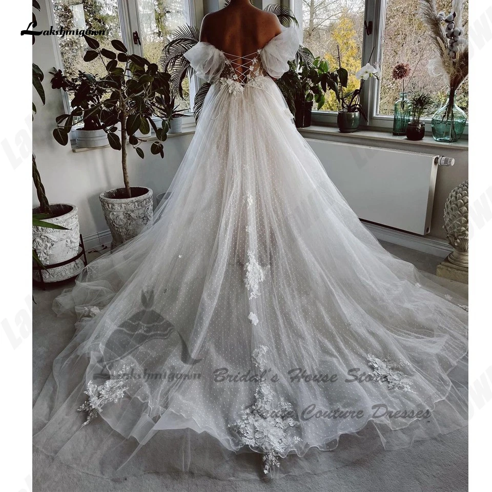 Yanshmigown-Robe de mariée bohème florale à lacets dans le dos, corset éducatif, grande taille, luxe, patients de princesse, tout ce qui est 2023, robe de plage