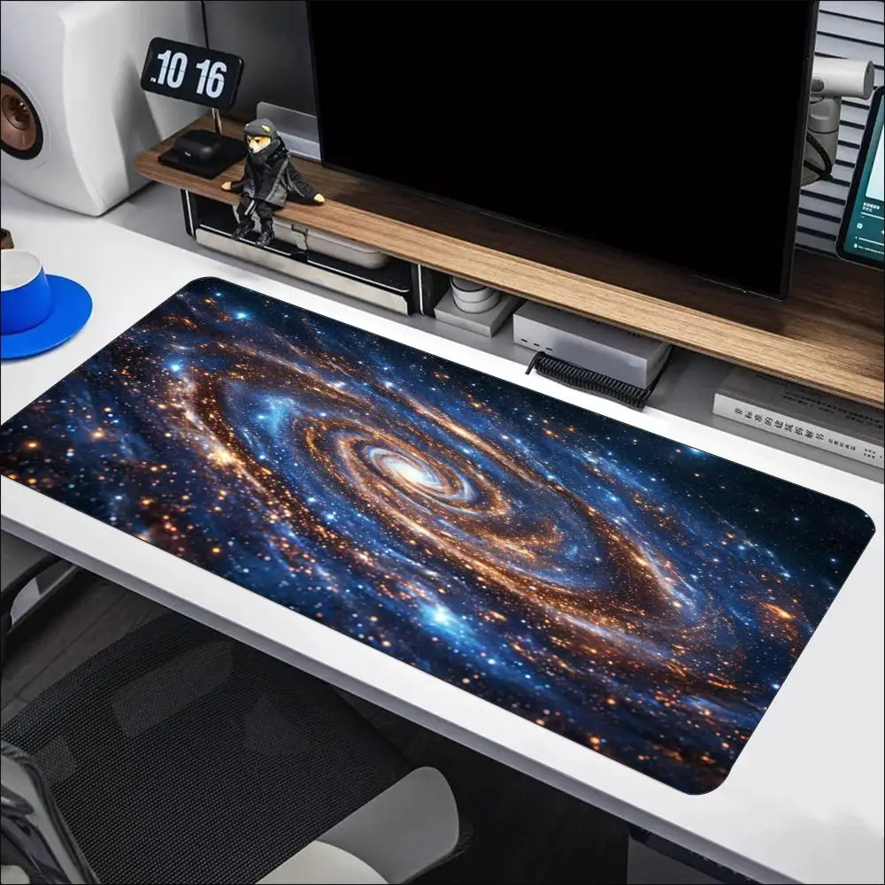 Spiral Nebula Cosmic Galaxy Space Art Large Gaming Mouse Pad Non Slip Rubber Desk Mat For Laptop Keyboard Home Office Workspace