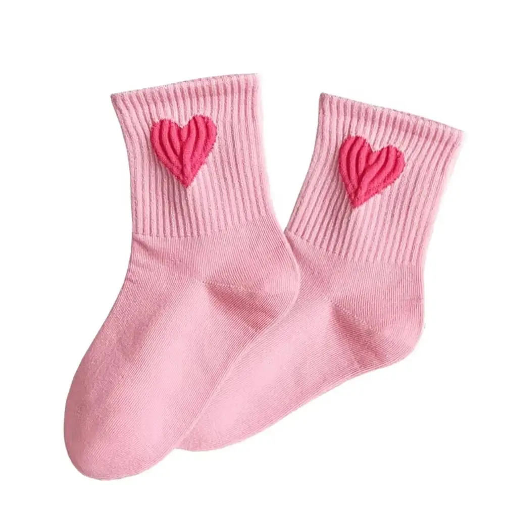 

Wrinkle-Resistant Korean Kids Socks Heart Breathable Crew Socks Cotton Elastic Toddler Socks For Girls