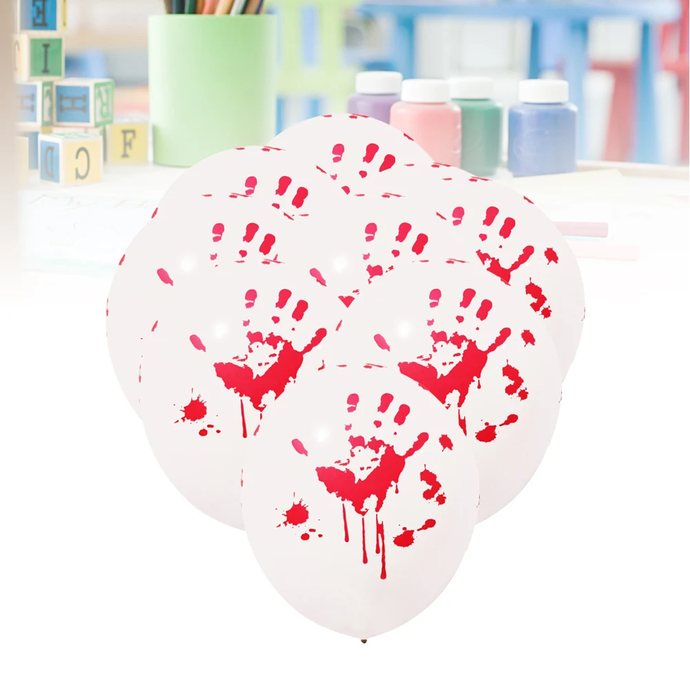 

24pcs Bloody Handprint Balloons Reusable Scary Halloween Decorations Party Supplies Festive Atmosphere Home latex balloon set