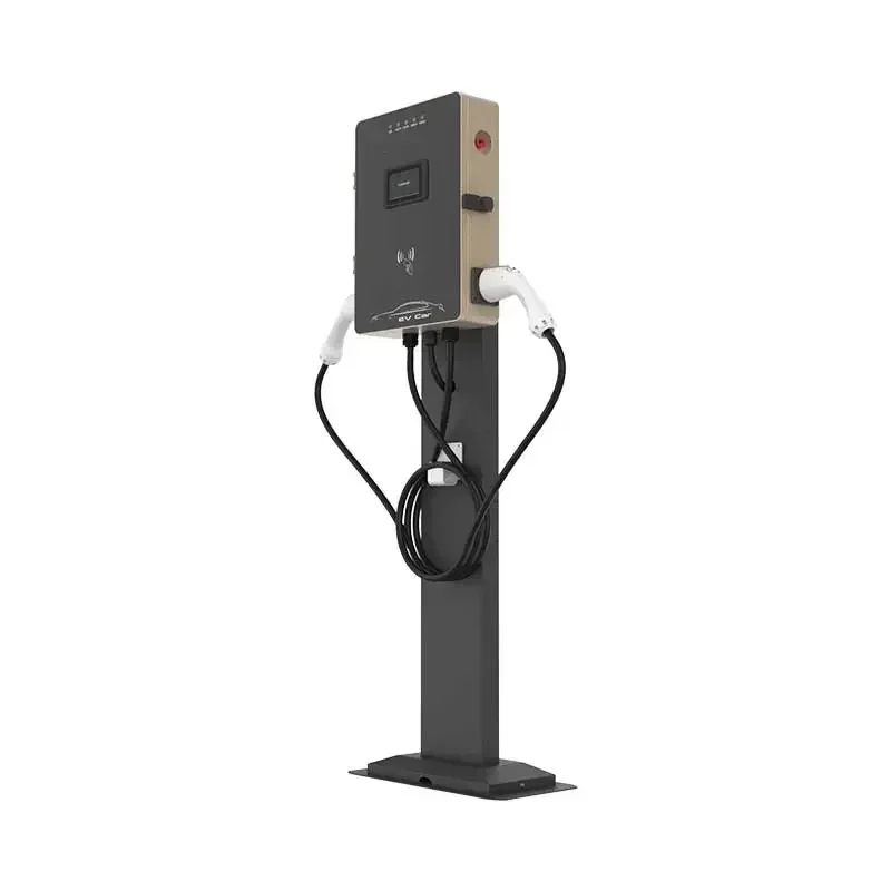 Type2 Double Plug Total 22kw 3 Phase Level 2 IEC62196 32a Floor-Mounted Fast Charger EV Charging Station for Commercial  or Home