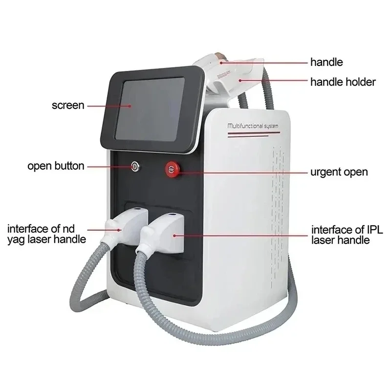 2024 New Trend 3 In 1 Portable Multifunction Beauty Machine Laser Hair Tatoo Removal Machine IPL+RF+Nd Yag Laser Machine