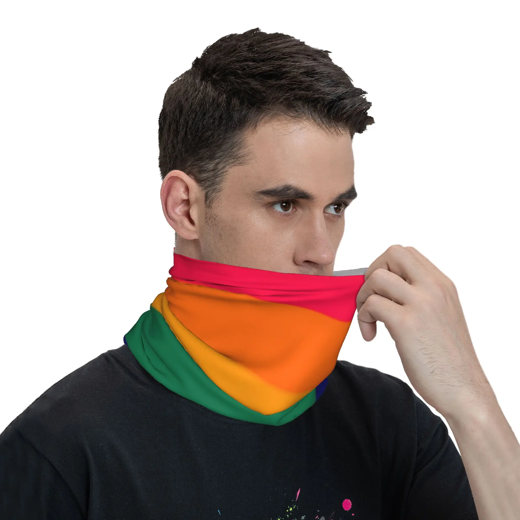 

Retro Hue Rainbow Flag Pride Aesthetic Bandana Balaclava Summer Riding Fishing Anti-UV Bicycle Mask Seamless Soft Face Masks