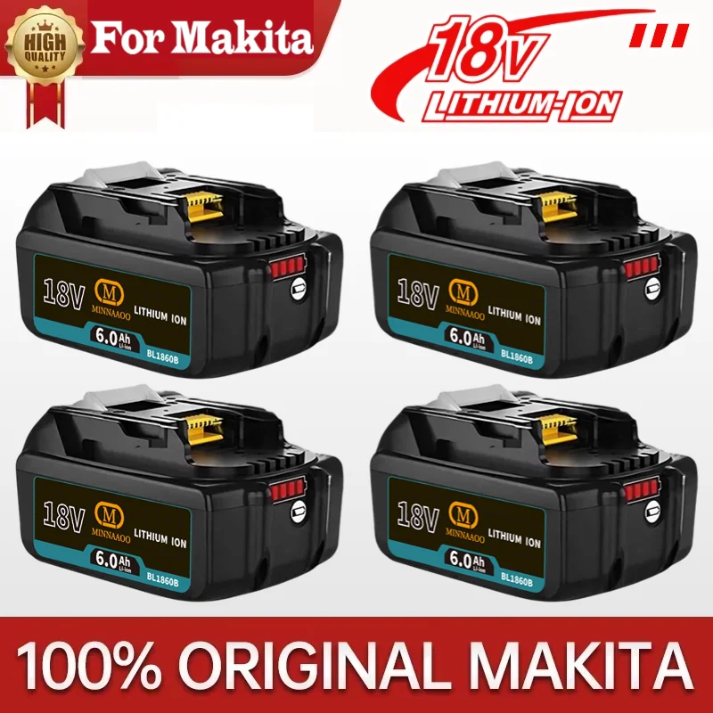 

Authentic For Makita 18V 6Ah rechargeable power tool battery with LED lithium-ion substitute LXT BL1860B BL1860 BL1850 charger