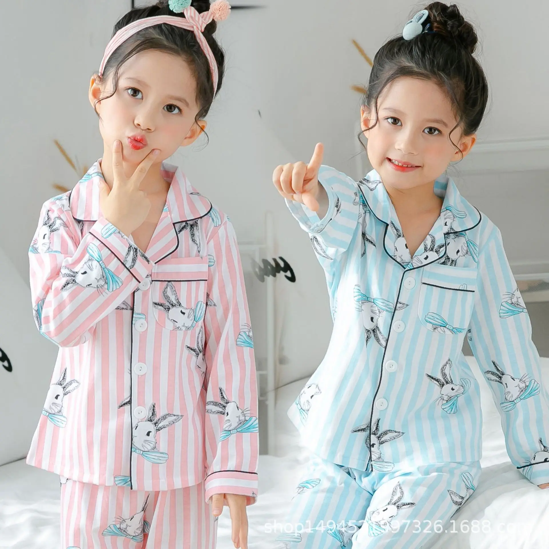 Kids Pajamas 2024 Autumn Spring Girls Boys Sleepwear Nightwear Baby Clothes Animal Cartoon Homewear Sets Cotton Children\'s Pyjam