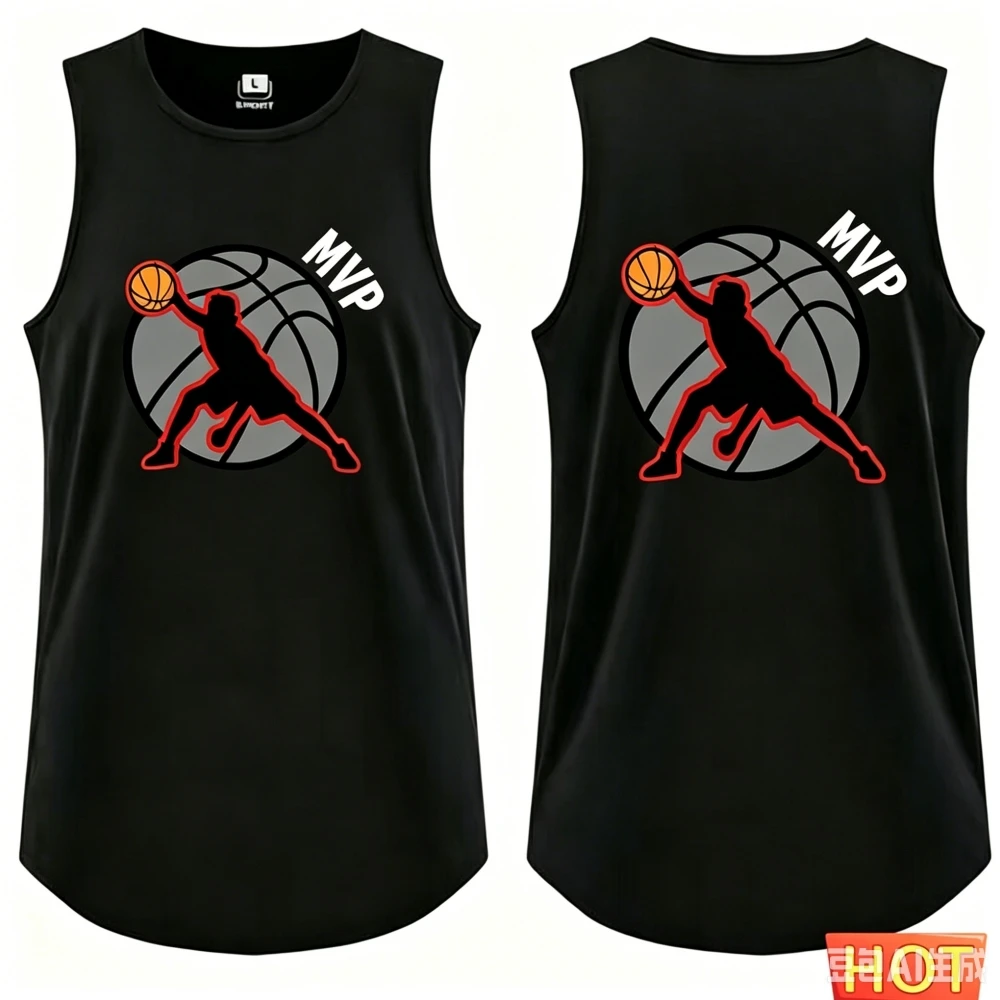 Outdoor Basketball Sports Men's Tank Tops Running Fitness Sleeveless Shirt Casual O-neck Loose Vest Summer Comfortable Singlets