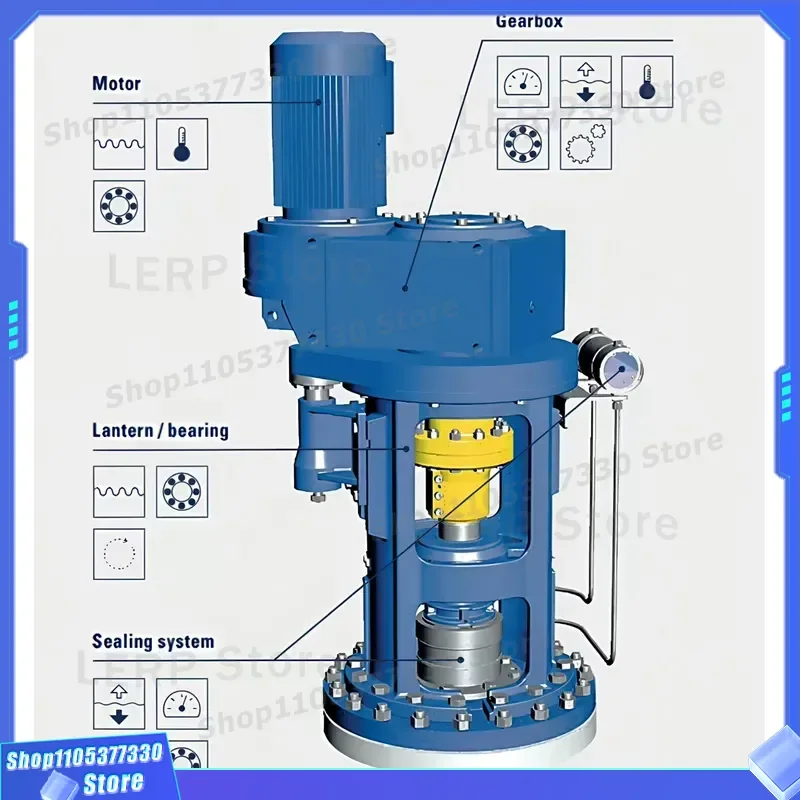 0.75Kw Industrial Vacuum Mixer With Customizable Shaft Impeller For Chemical Dosing System High Efficiency Programmable