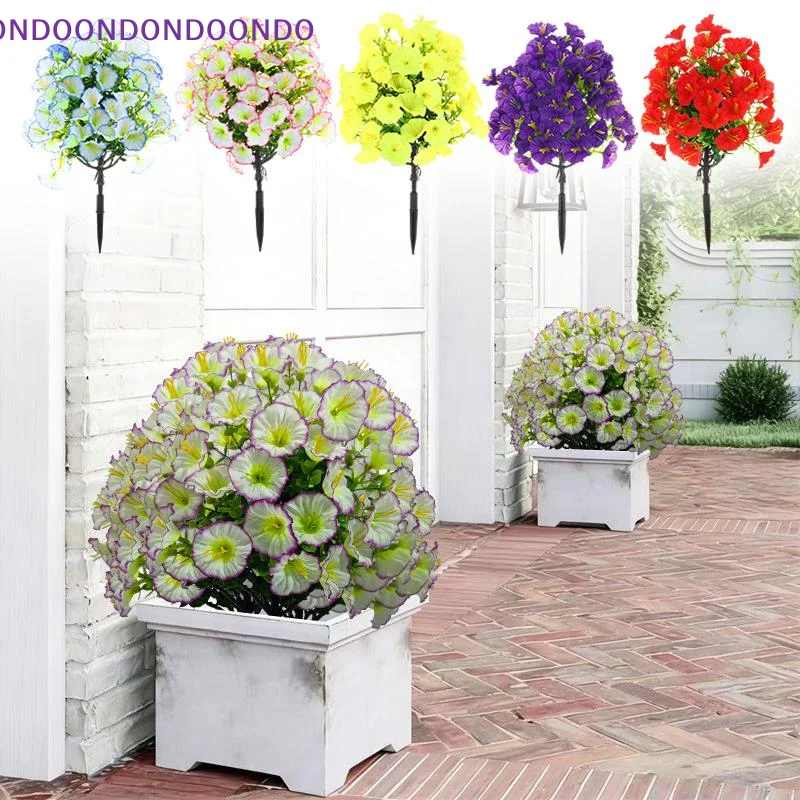

Artificial Morning Glory Flowers Ground Stake Fake Flowers For Home Garden Patio Porch Yard Decor Wedding Party Decoration