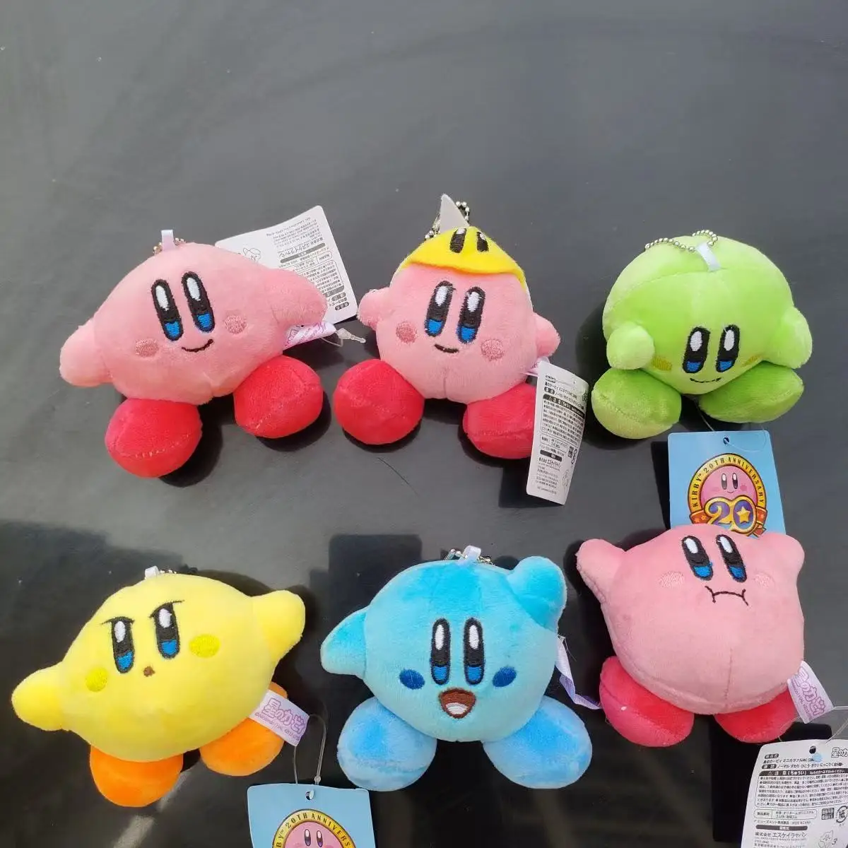 New Kawaii Dark Kirby Plush Pendant Keychain Anime Cartoon Bag Black Versatile Personality Plush Doll Cute Toys Pendant Gifts