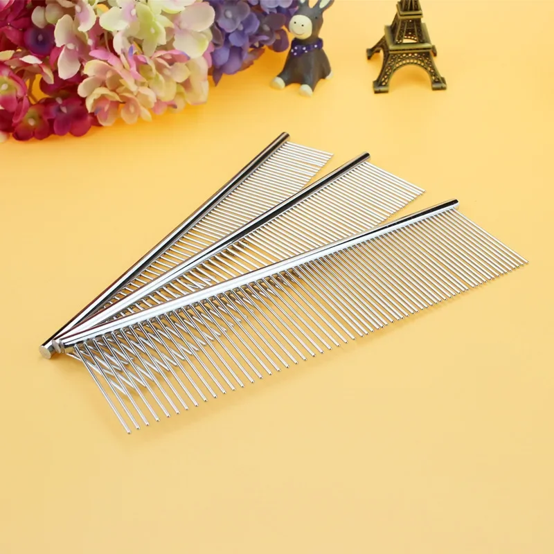 Puppy Grooming Comb Groomer Dog Stainless Steel Groomer Pets Combs Hairbrush Cat Dog Grooming Combs Hair Care Cleaning Hair Comb