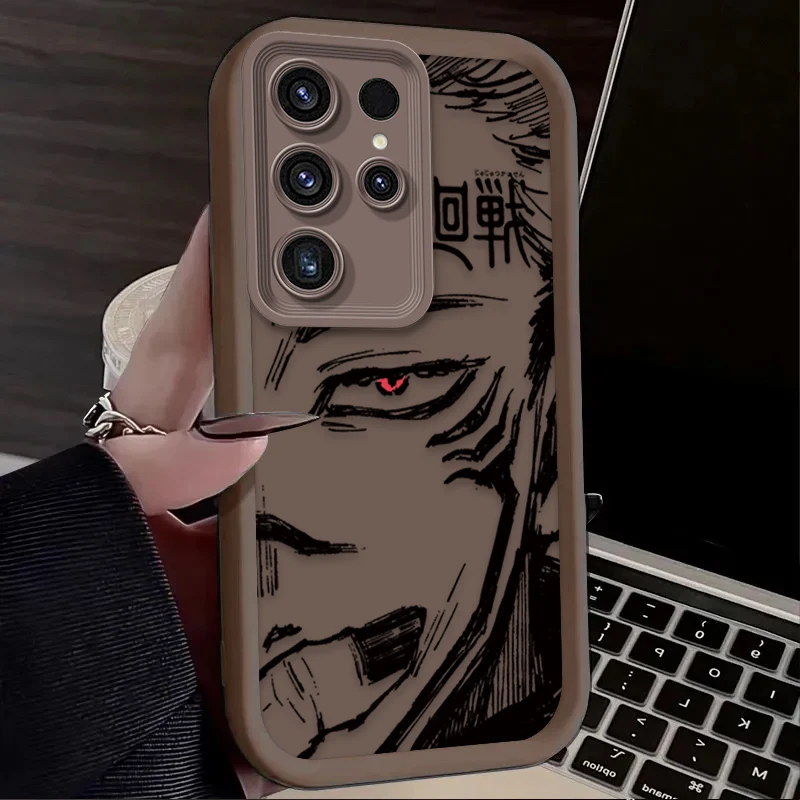 Jujutsu Kaisen Silicone Phone Case for Samsung Galaxy S24 S23 S22 S21 Ultra Plus FE A54 A34 A14 A73 A53 A33 Soft Protector Cover