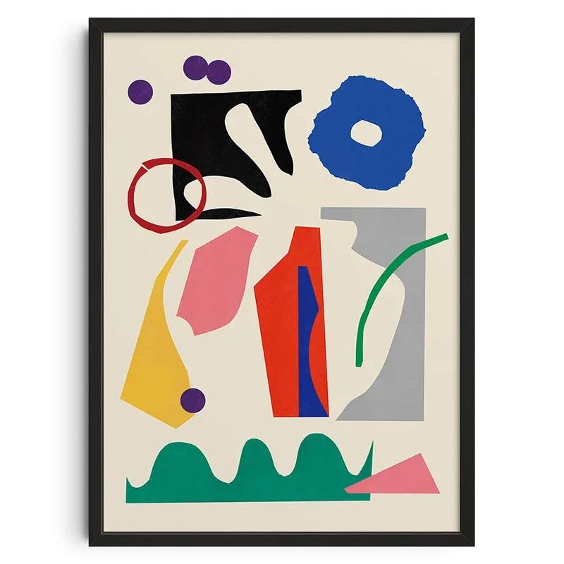 Mid Century abstracte illustratie canvas prints poster vintage Japanse kunst prints slaapkamer muur kunst home decor kunst poster geschenken