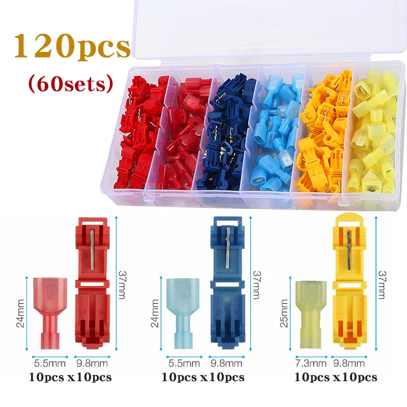 

SPADE TERMINALS 360 PCS T-TAP ELECTRICAL WIRE CONNECTOR ASSORTMENT KIT 180 PAIRS