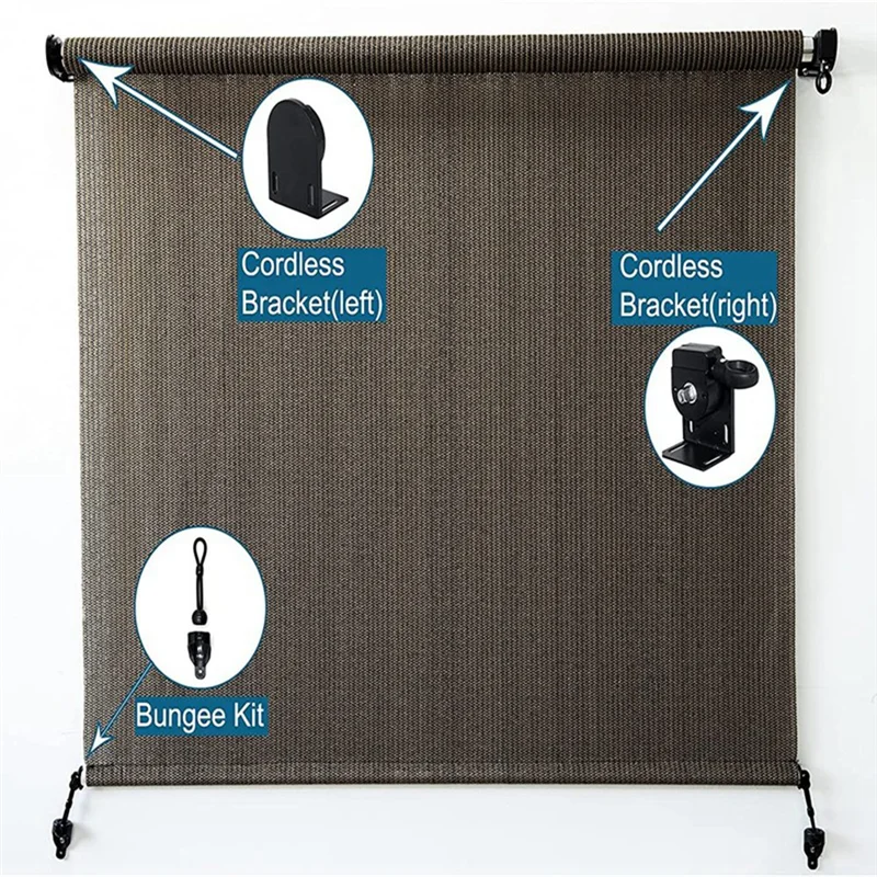 

AEE5-комплект беспроводных кронштейнов, универсальный сменный монтажный кронштейн для наружных/внутренних солнечных штор, черный прочный