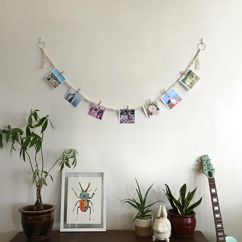 Macrame Hanging Photo Display Wall Decor