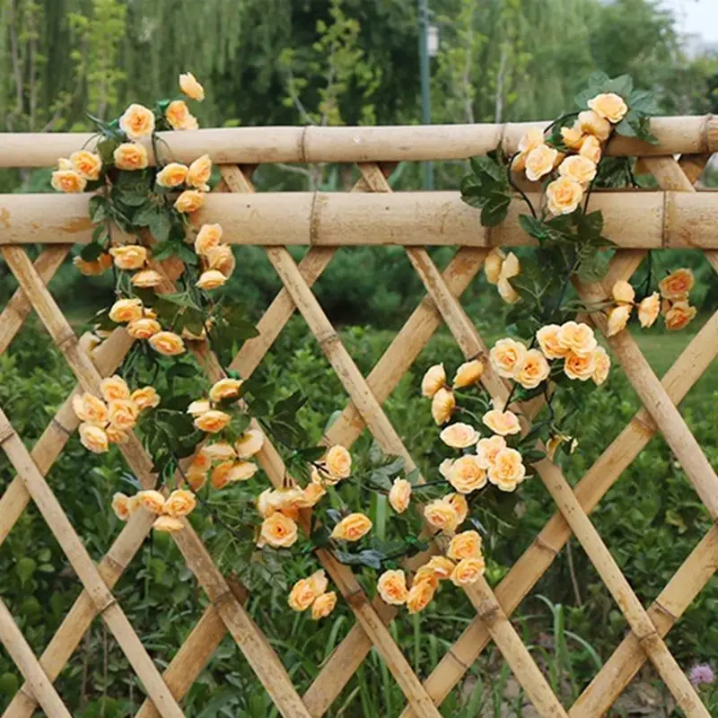 180cm Artificial Flower Silk Rose Simulated Vine Hot sale Wedding wreath Home festival party outdoor Garden Arch wall Decor DIY