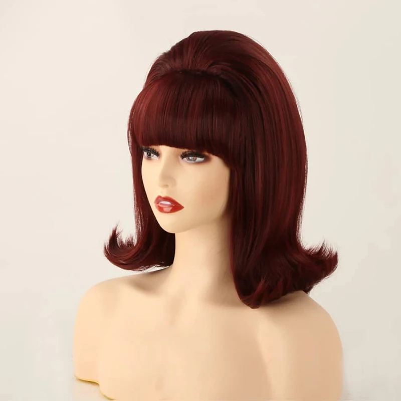 HAIRJOY Kunsthaar Damen Flip Perücken 70er Pinup Perücken 60er Retro Beehive Stil Vintage Look Halloween Kostüm Perücke – Detail 8