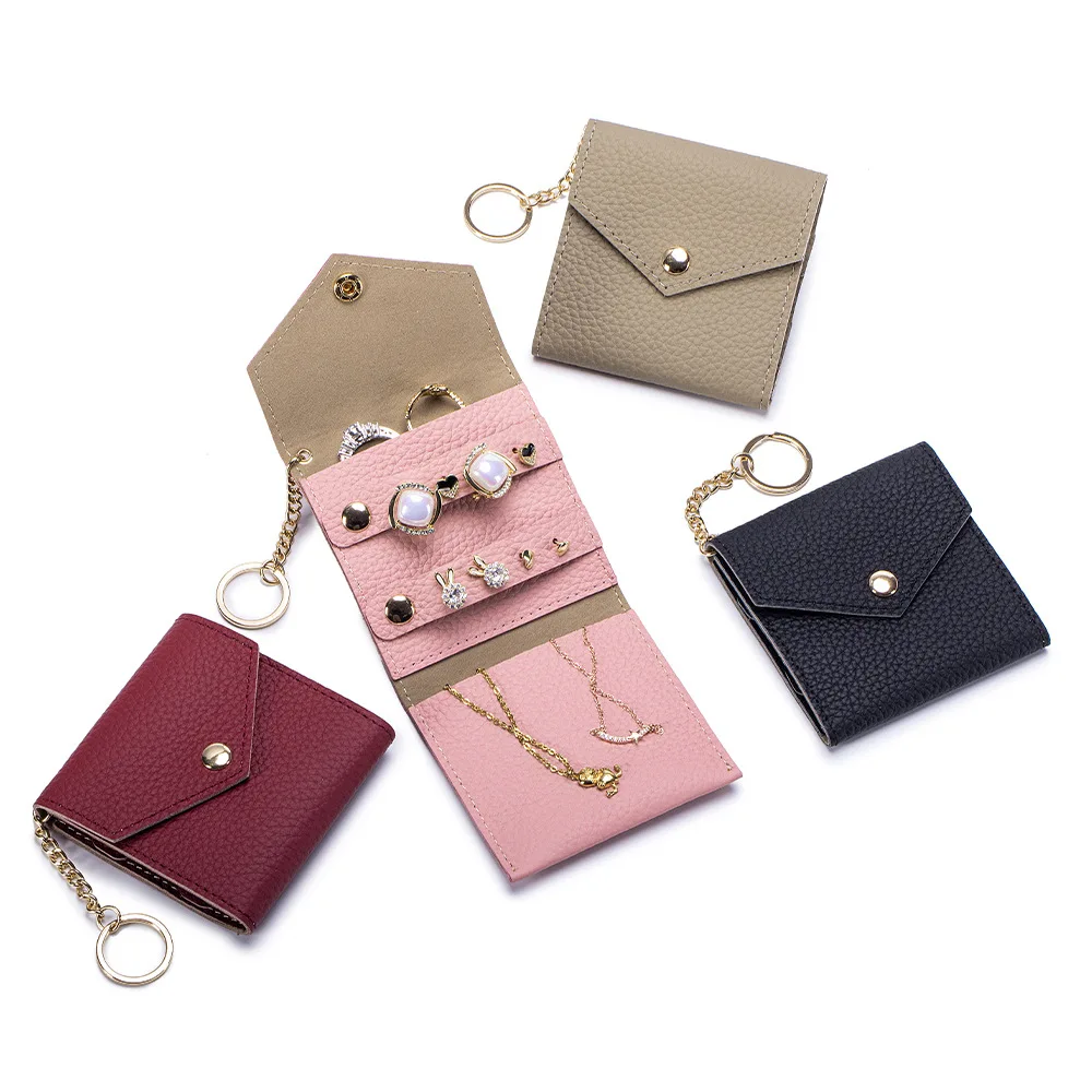 Mini Ladies' Genuine Leather Partitioned Storage Jewelry Clutch Bag  Easy toTravel Carry And Large Capacity For Women's Purse