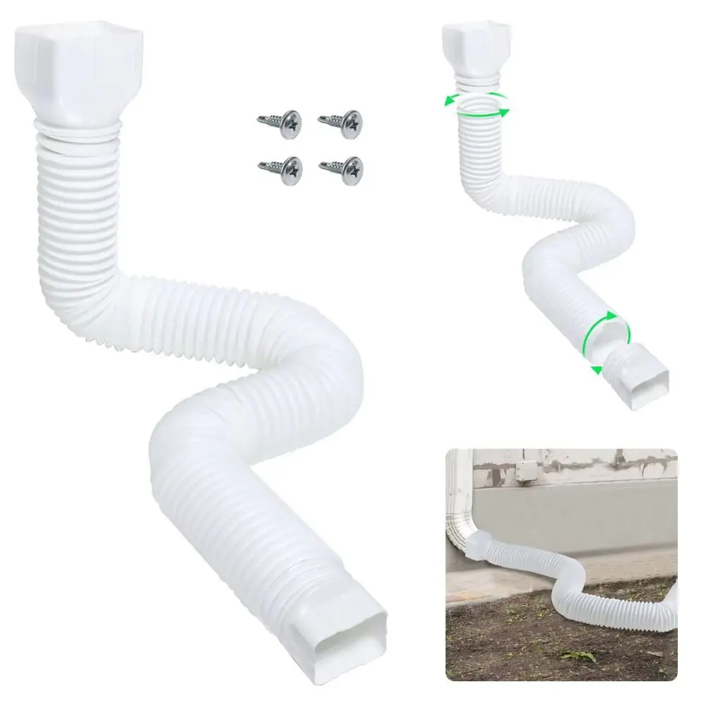 Flexible PE Downspout Extender Extendable Weather-Resistant Rain Gutter Extension Durable Explosion-Proof Flexible Downspout