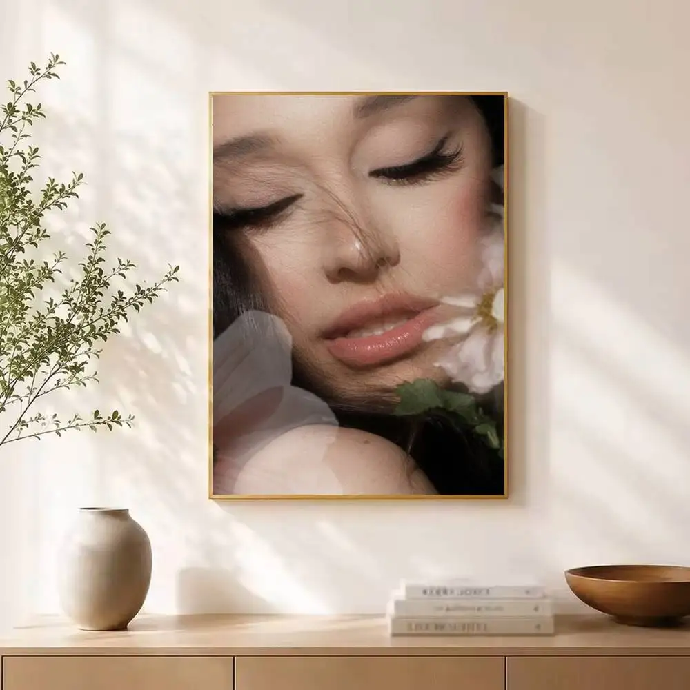 Pop Singer A-Ariana Grande  Poster Waterproof Wall Art Sticker For Bar Living Room Vintage Decor High Quality Print Gift