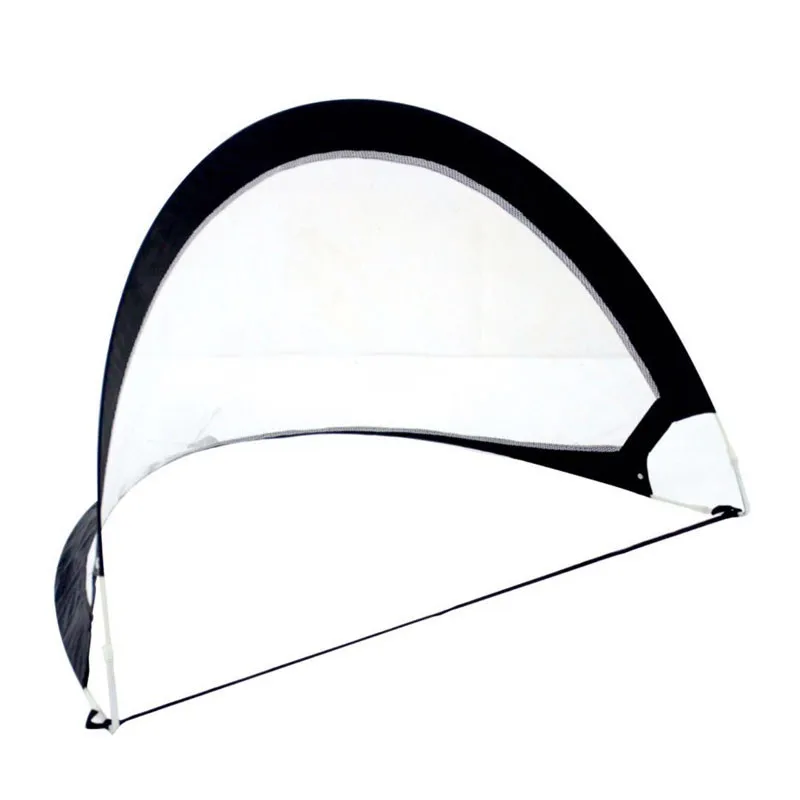 Jaring Gawang Sepak Bola Lipat Hitam, Jaring Gawang Latihan, Mainan Anak untuk Bermain di Dalam dan Luar Ruangan