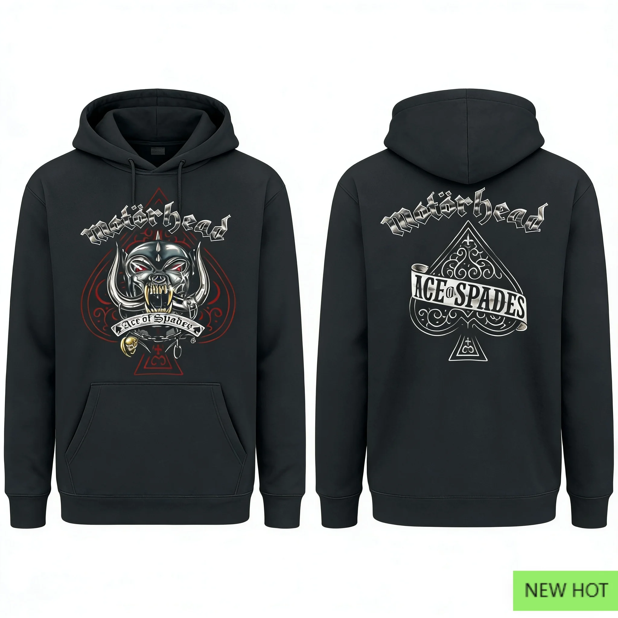 Motörhead Ace of Spades Hoodie, Speed Metal Sweatshirt, Perfect for Fans Who Love Band Icon & Hard Rock Style