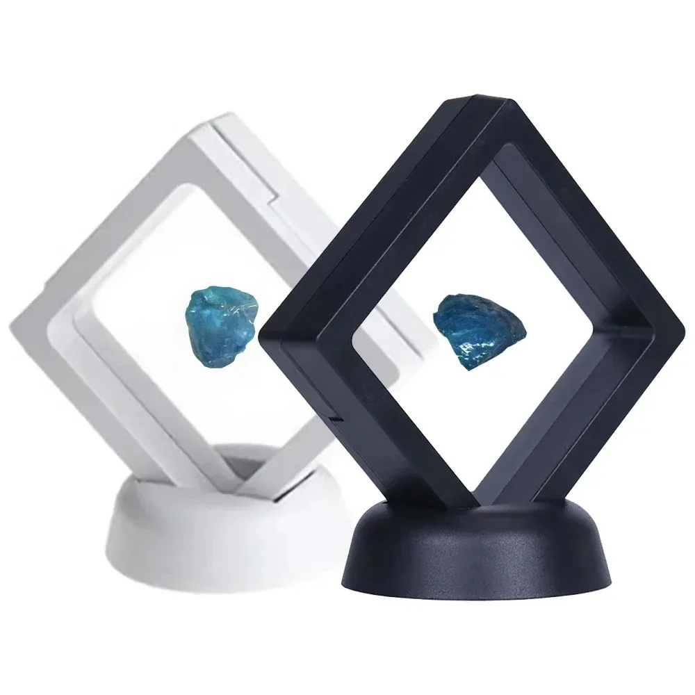 1PC Diamond Display Stand White Black Box Coin Collection Decoration Ring Earring Showing Holder Gemstone Storage Gift Box