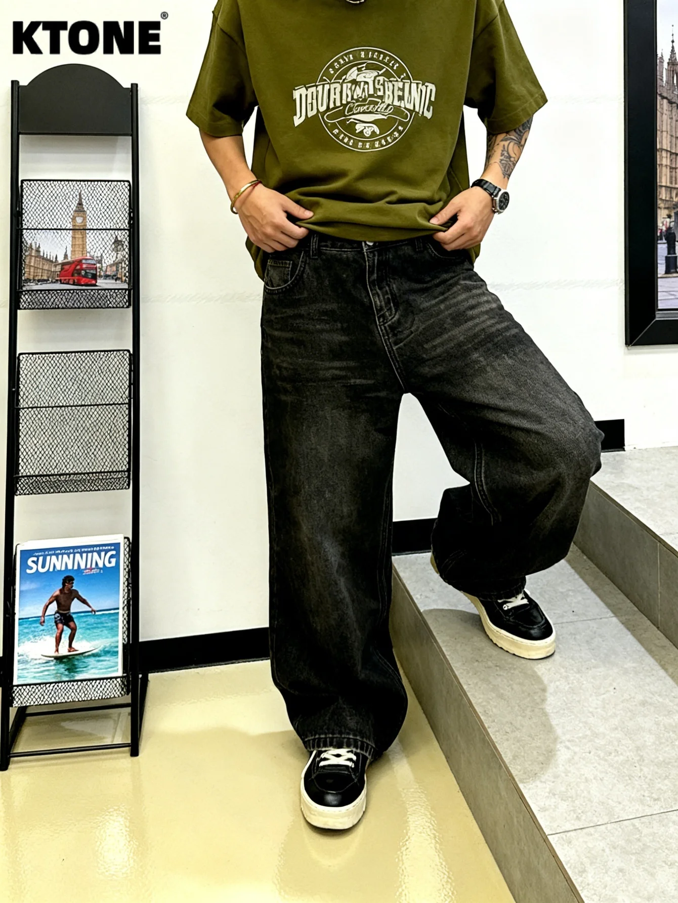 

Light Retro Y2K Black Baggy Jeans Pant For Dating Original Drip Fashion Denim No accessories or belts included