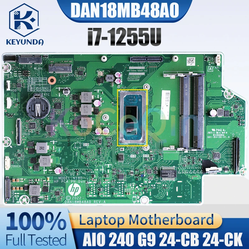 DAN18MB48A0 For HP AIO 240 G9 24-CB 24-CK Notebook Mainboard SRLFP i7-1255U All-in-one Motherboard Full Tested