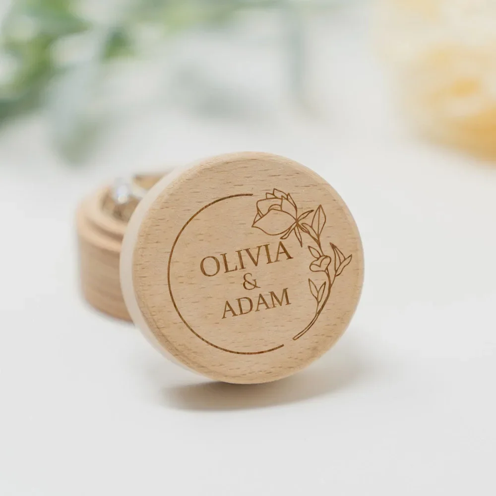 Personalized Wedding Ring Box Keepsake Ring Pillow Wooden Ring Holder Proposal Wedding Valentine Engagement Jewelry Box Holder