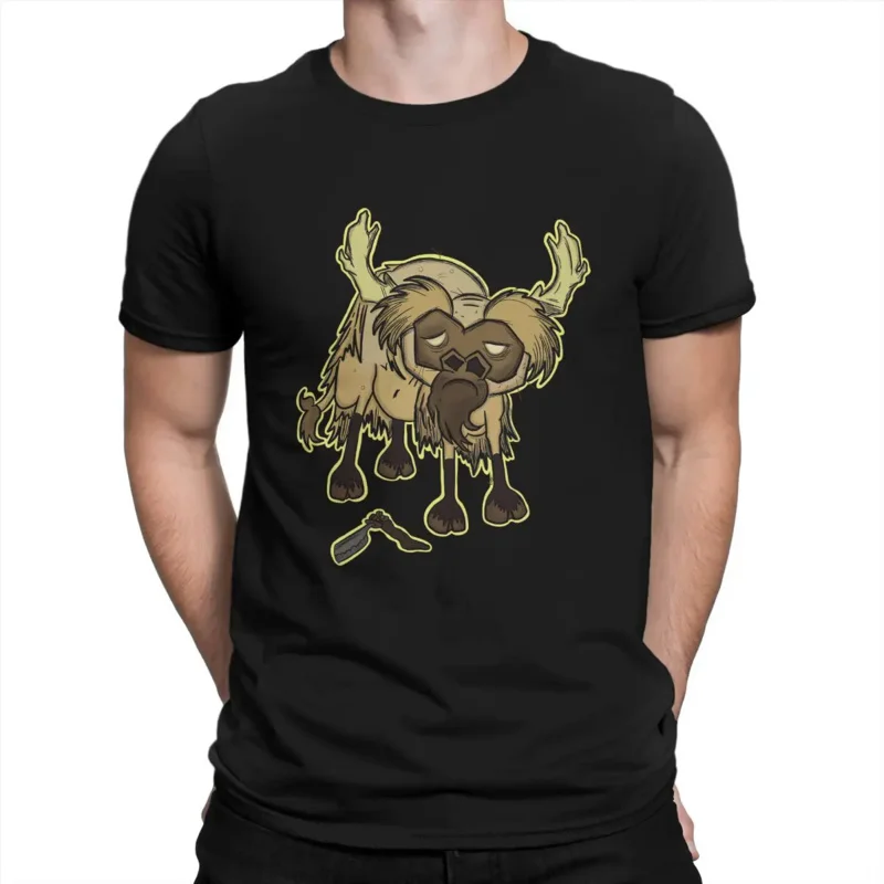 Men's T-Shirt Shaved Beefalo Humor Cotton Tees Short Sleeve Don't Starve Wilson Game T Shirt Crew Neck Clothes Graphic