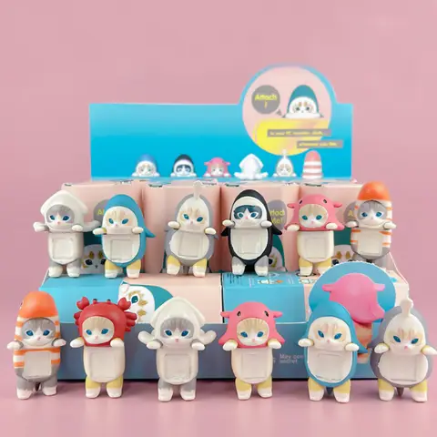 Anime mofusand Blind Box Fushan Cat Shark Cat SeriesStitch PVC Ornaments Dolls Children Gift Random New Hot Holiday Gifts